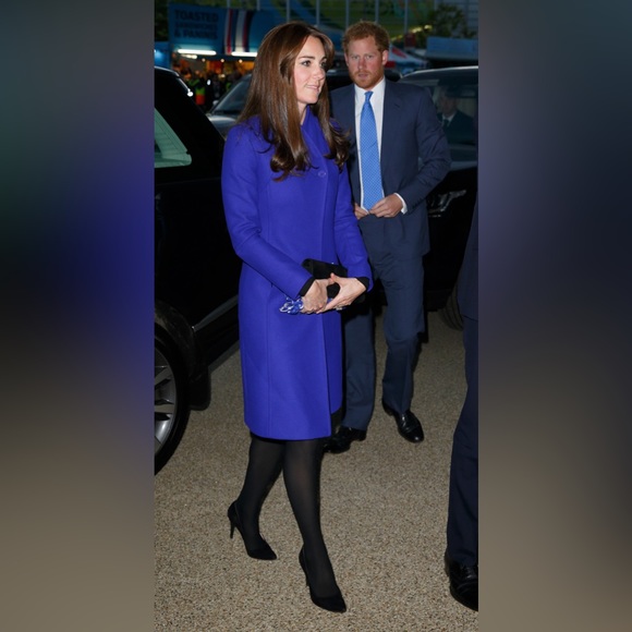 Kate Middleton Reiss Emile Sharply Tailored Wool Coat Lilac Medium